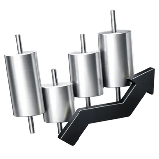 3D-icoon van een candlestick-handelsgrafiek op de over-ons-pagina van Meta AI